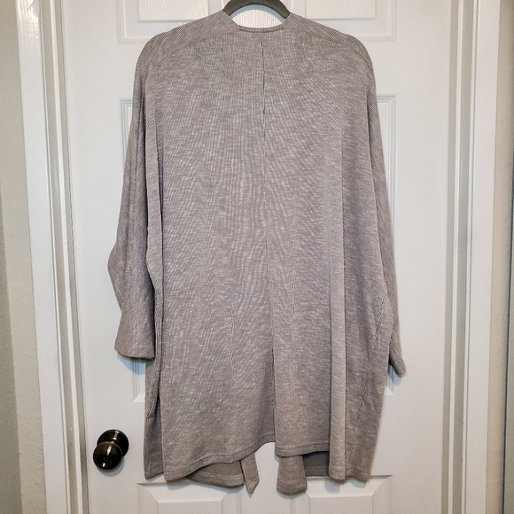 New Donni Ribbed Sandwash Open Front Cardigan - Picture 5 of 7